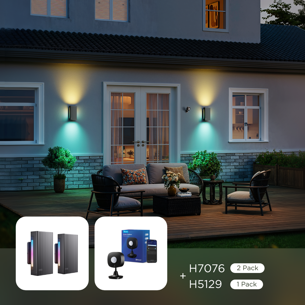 Govee UpDown Outdoor Wall Sconce | IP66 Waterproof & 1200lm - Image 17