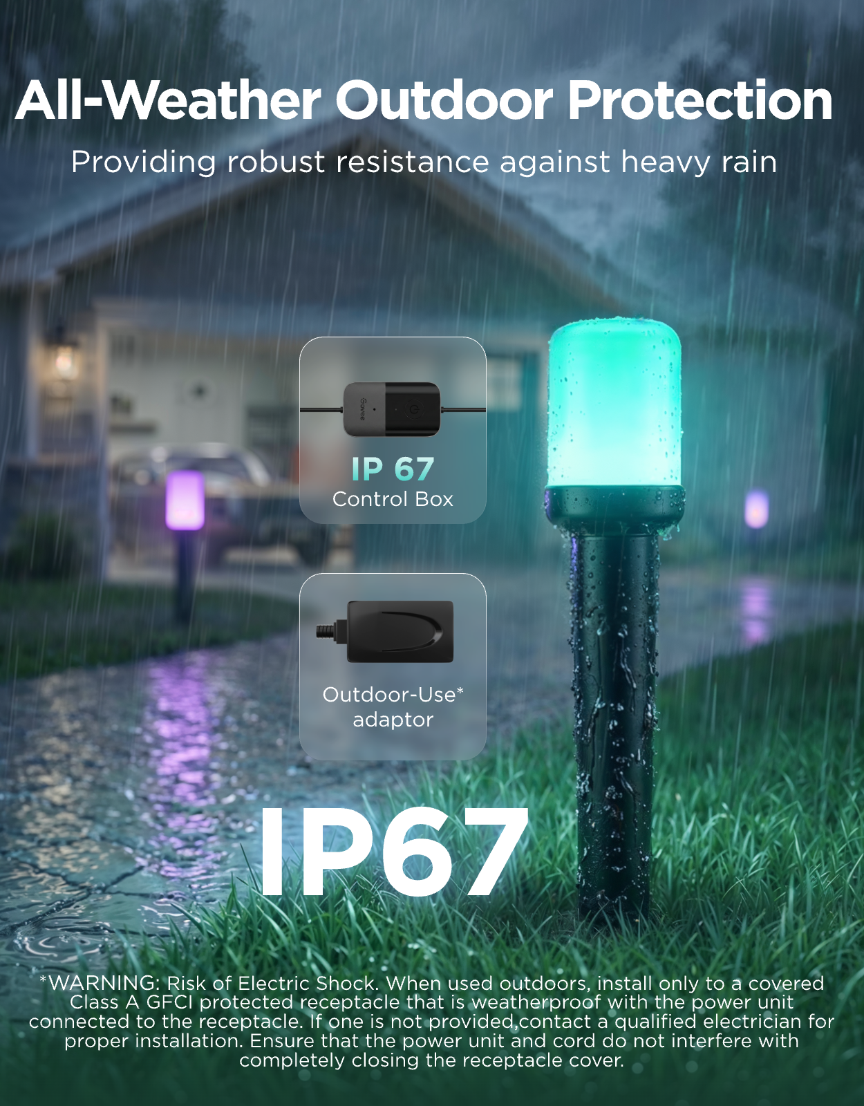 Govee Outdoor Smart Cylinder Pathway Lights - Image 4