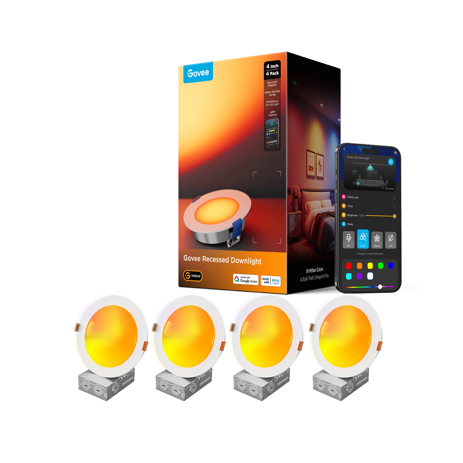 4 Inch Color Changing Recessed Lights ?- Govee LED Downlight