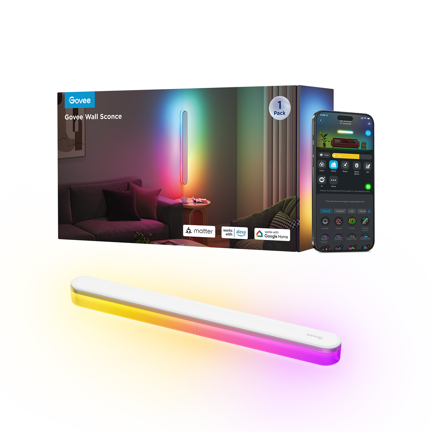 Govee LED Wall Light: Smart Wall Sconce for Ambient Room Lighting