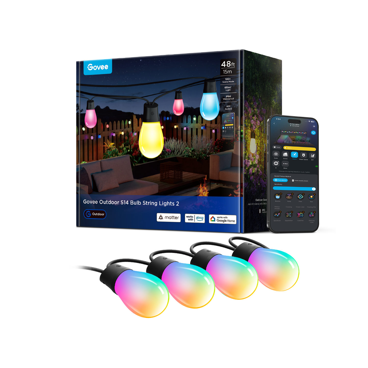 Govee Outdoor S14 Bulb String Lights - IP66 Waterproof - Image 19