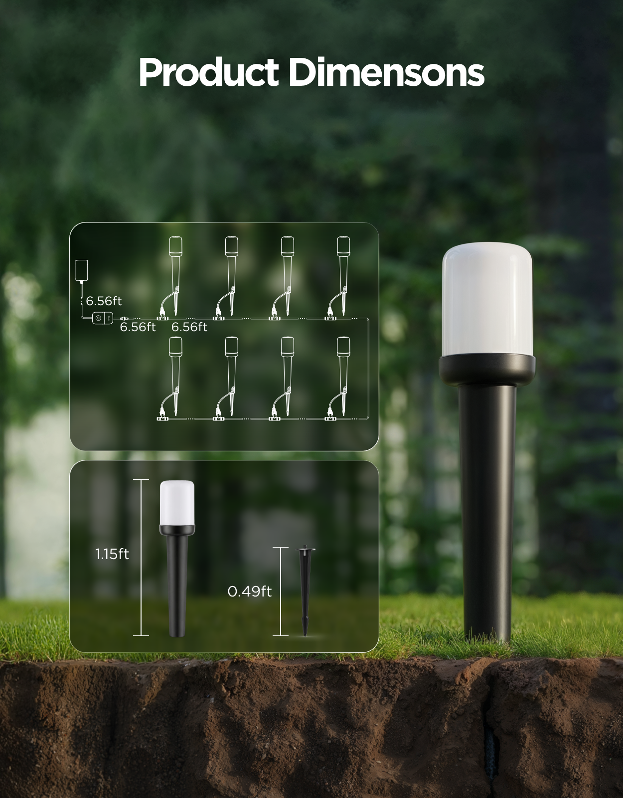 Govee Outdoor Smart Cylinder Pathway Lights - Image 8