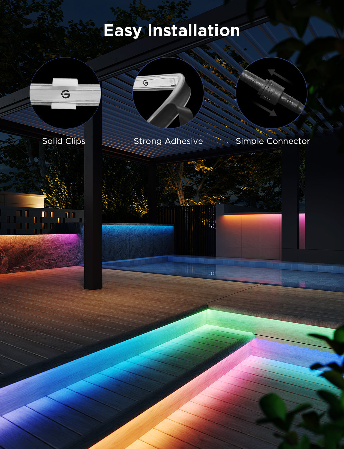 Govee Wi-Fi RGBIC Outdoor Strip Lights - Image 3