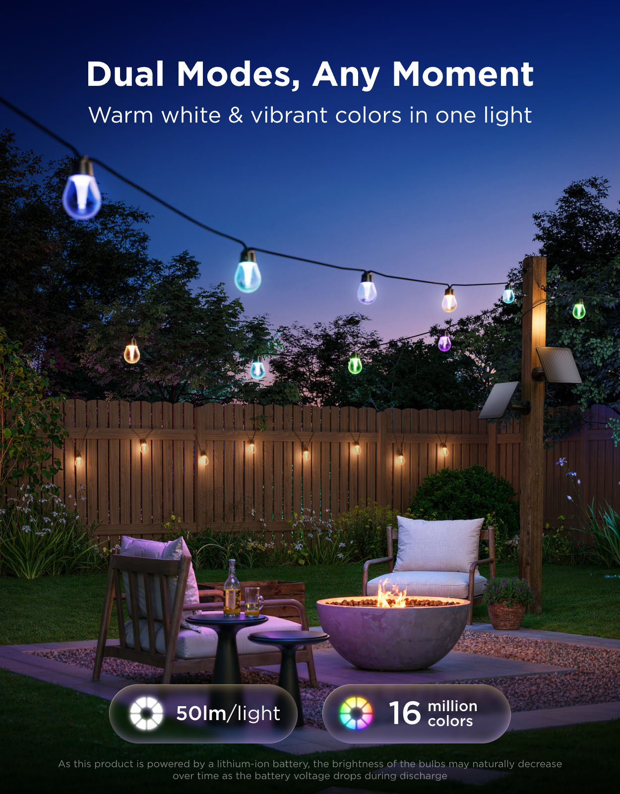 Govee Outdoor Solar String Lights with Color-Changing Bulbs - Image 5