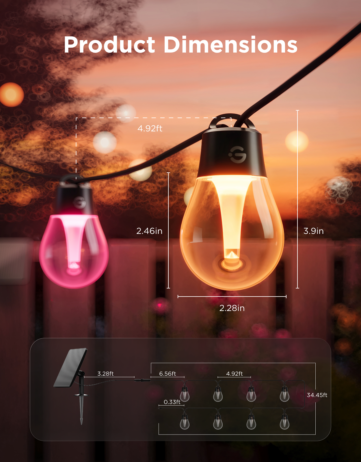 Govee Outdoor Solar String Lights with Color-Changing Bulbs - Image 9