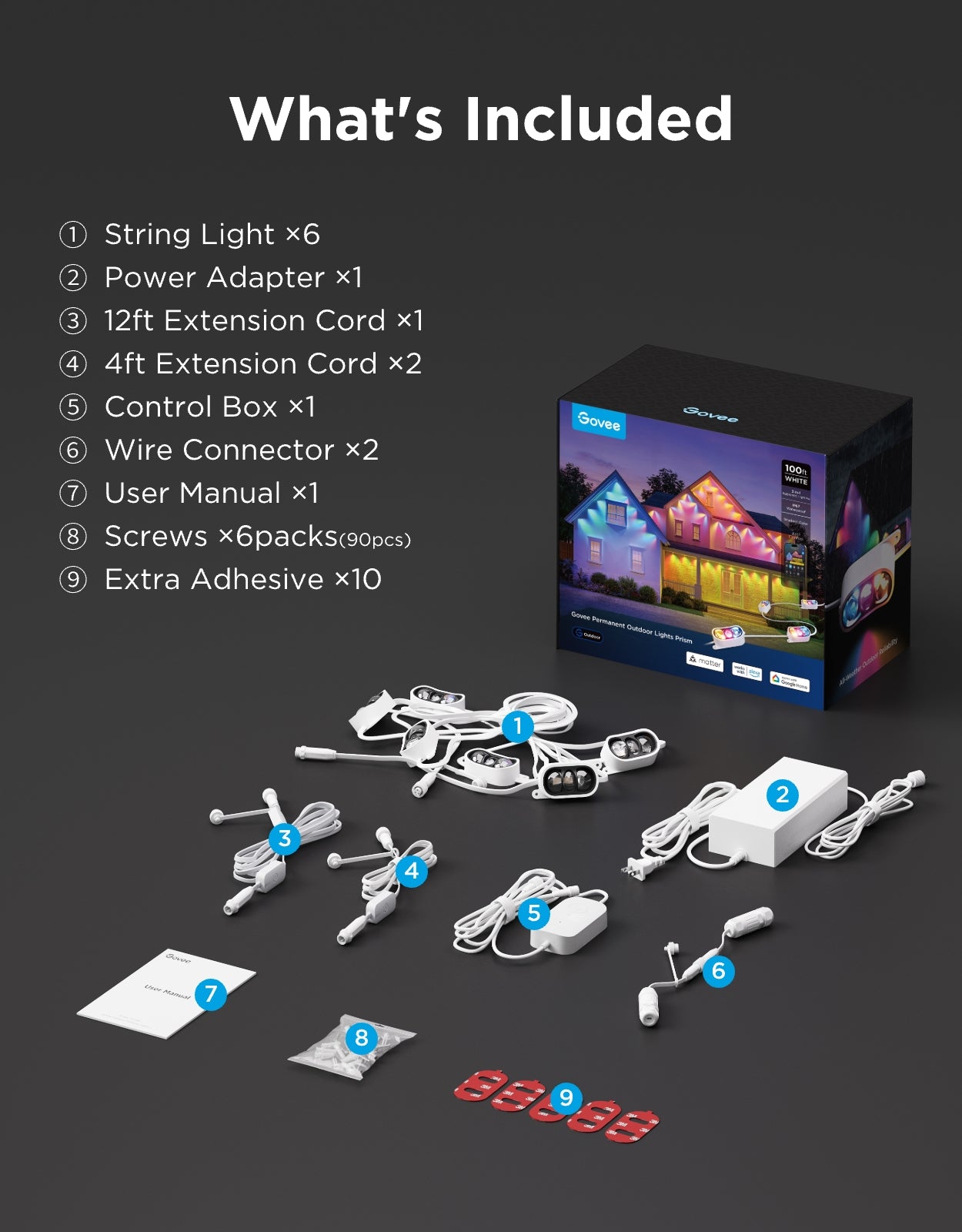 Govee Permanent Outdoor Lights Prism | 3 Colors in One Light - Image 9