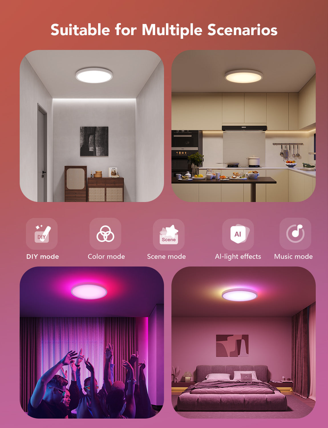 Govee 12-Inch Smart Round & Square Ceiling Lights - Image 7