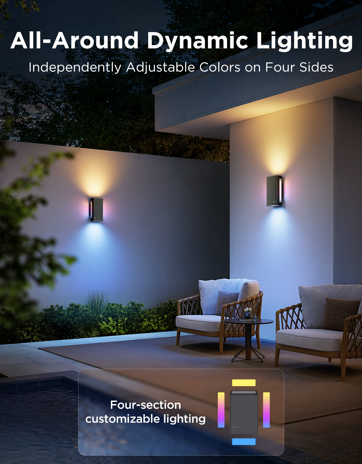 Govee UpDown Outdoor Wall Sconce | IP66 Waterproof & 1200lm - Image 10